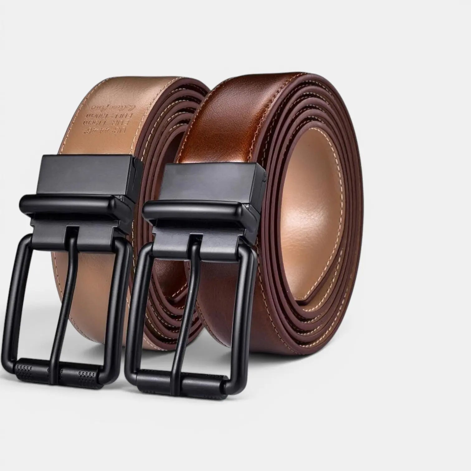 Ceinture Réversible Cuir Lisse 2 en 1 Boucle Carrée Homme | Arvex La Maison de la Ceinture