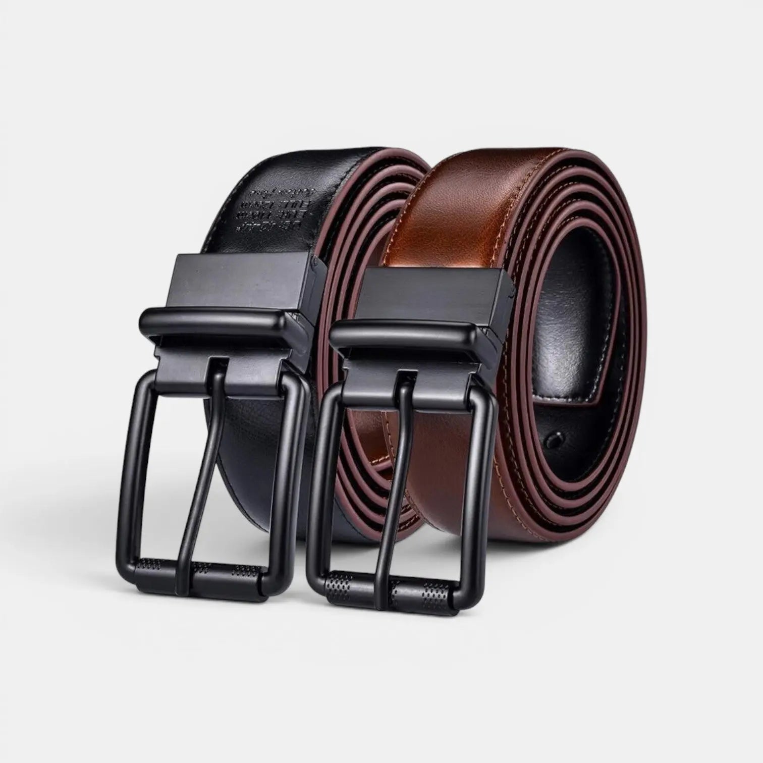 Ceinture Réversible Cuir Lisse 2 en 1 Boucle Carrée Homme | Arvex La Maison de la Ceinture