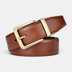 Ceinture Cuir Lisse Réversible 2 en 1 Homme Boucle Dorée | Bivorn La Maison de la Ceinture