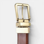 Ceinture Cuir Lisse Réversible 2 en 1 Homme Boucle Dorée | Bivorn La Maison de la Ceinture