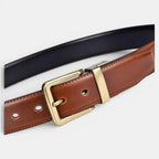 Ceinture Cuir Lisse Réversible 2 en 1 Homme Boucle Dorée | Bivorn La Maison de la Ceinture