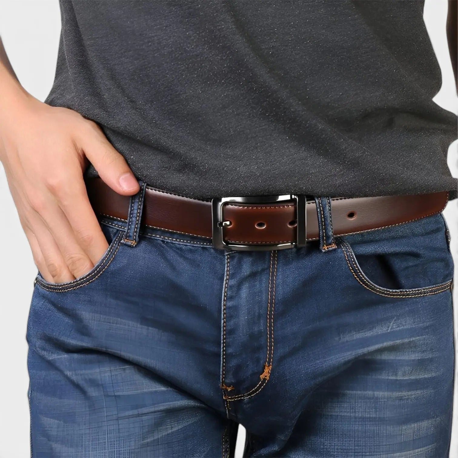 Ceinture Cuir Réversible 2 en 1 Boucle Ardillon Homme | Relvon La Maison de la Ceinture