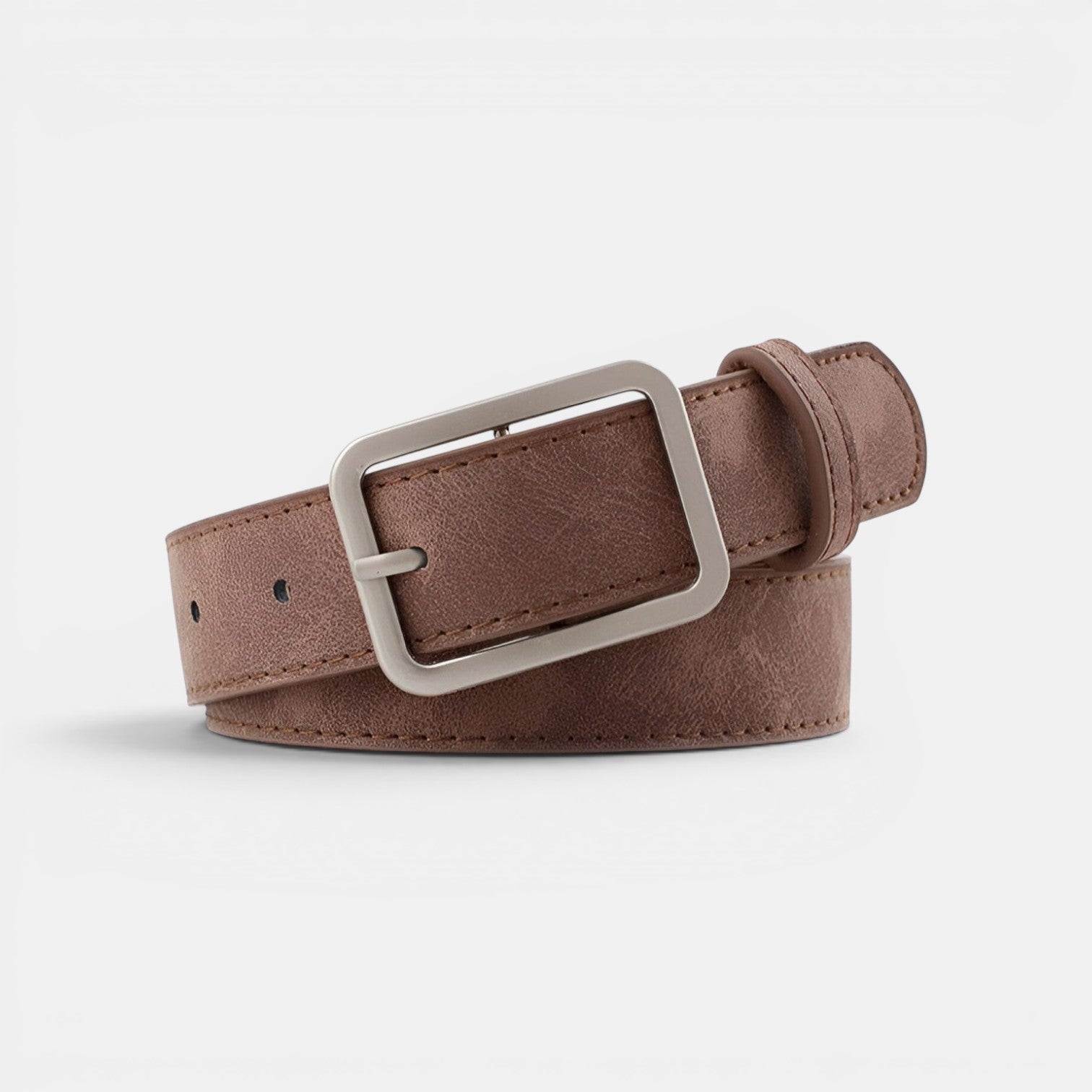 Ceinture Simili Cuir Femme Boucle Rectangulaire Beige | Norvyx