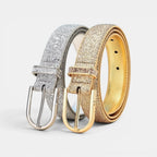 Ceinture Simili Vegan Femme Pailletée Boucle Ardillon Dorée | Pailex La Maison de la Ceinture