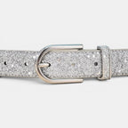 Ceinture Simili Vegan Femme Pailletée Boucle Ardillon Dorée | Pailex La Maison de la Ceinture