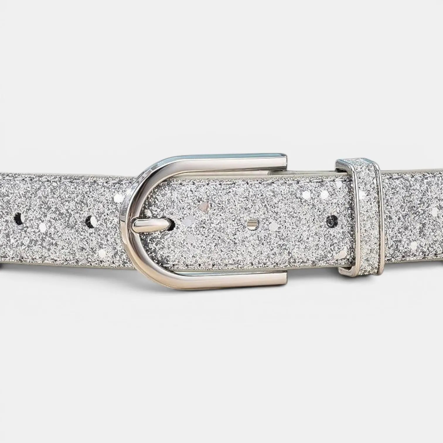 Ceinture Simili Vegan Femme Pailletée Boucle Ardillon Dorée | Pailex La Maison de la Ceinture