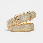 Ceinture Simili Vegan Femme Pailletée Boucle Ardillon Dorée | Pailex La Maison de la Ceinture