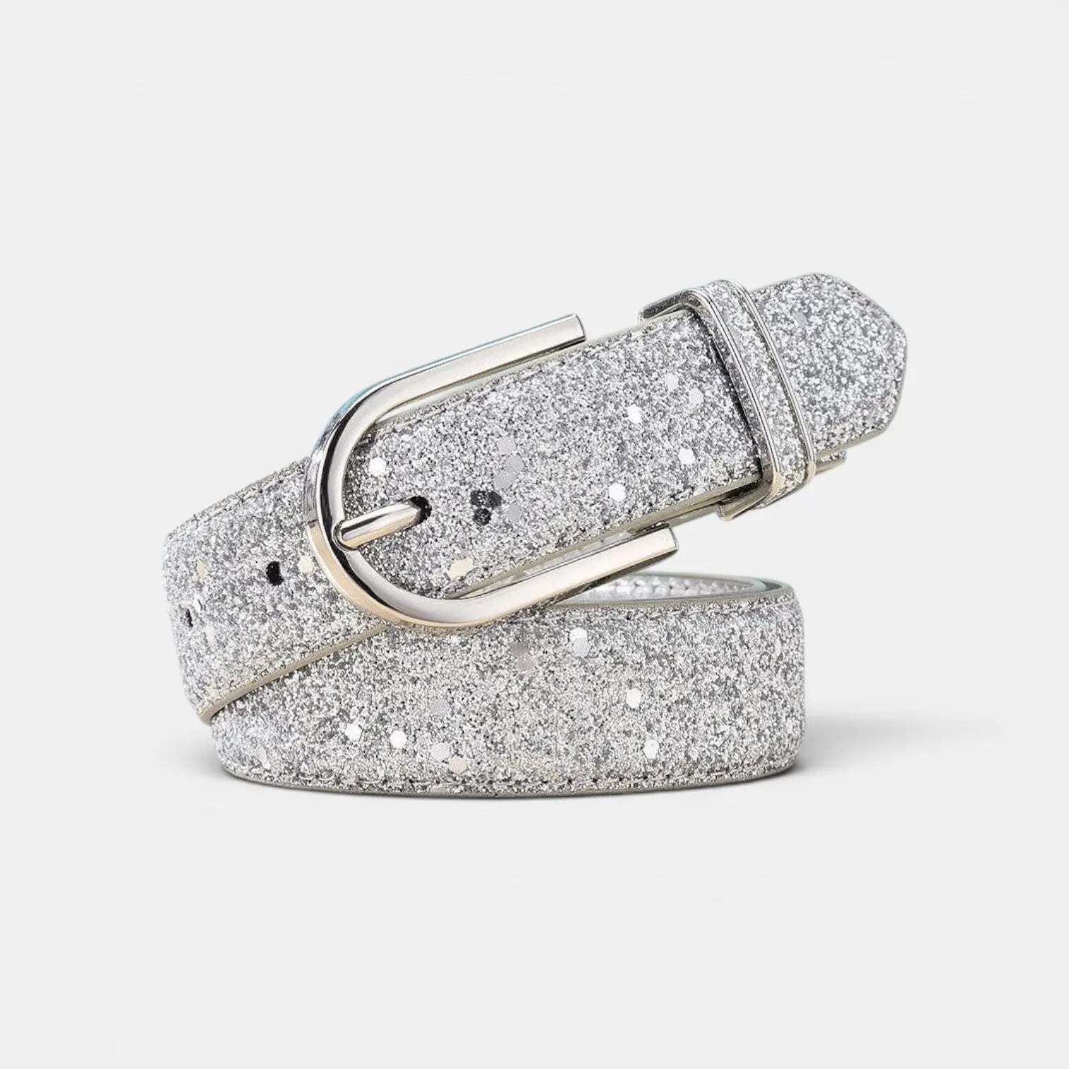 Ceinture Simili Vegan Femme Pailletée Boucle Ardillon Dorée | Pailex La Maison de la Ceinture