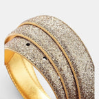 Ceinture Simili Vegan Femme Pailletée Boucle Ardillon Dorée | Pailex La Maison de la Ceinture