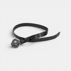 Ceinture Cuir Homme Texturé Boucle Tête de Mort Marron | Vroxan