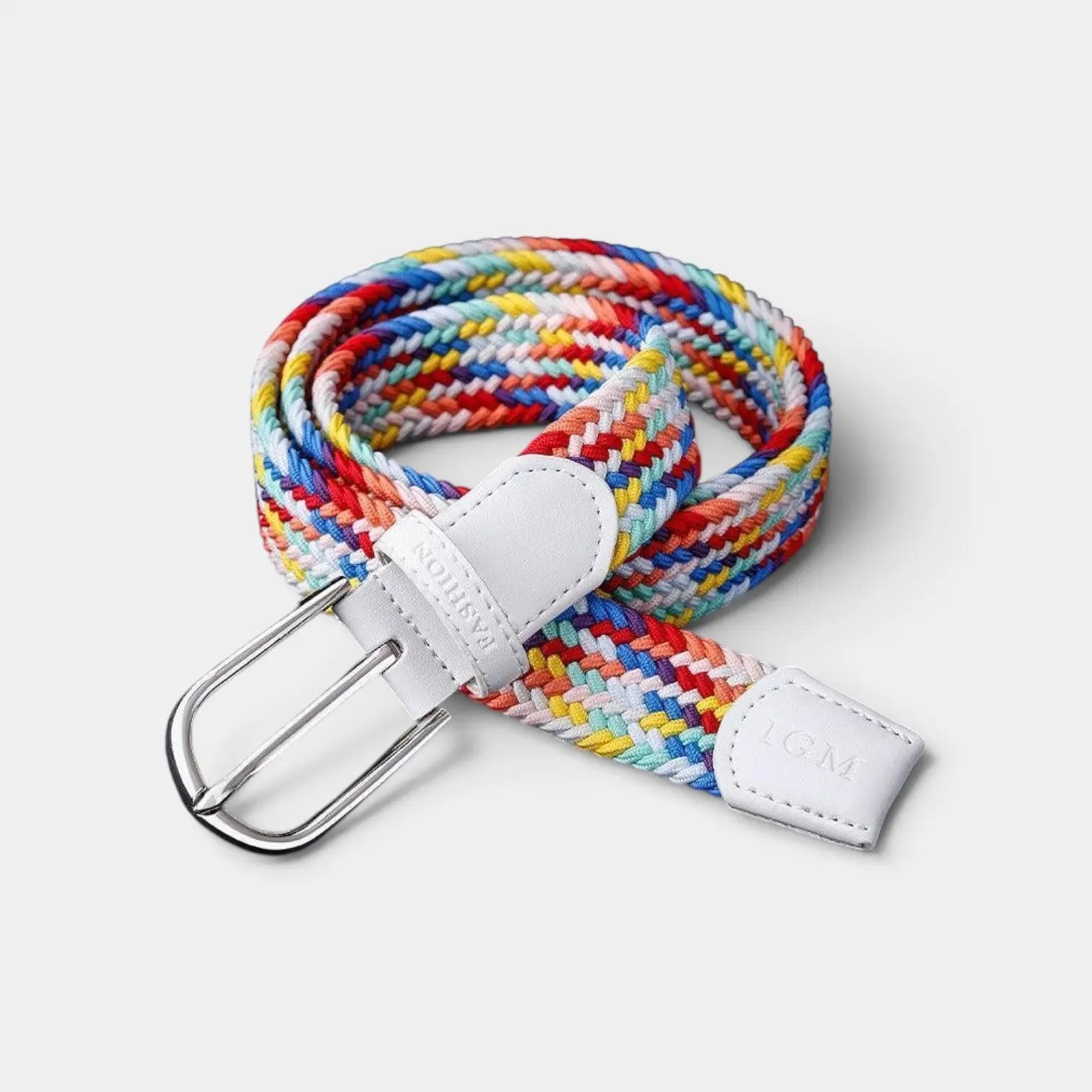 Ceinture Tressée Élastique Femme Multicolore Boucle Arrondie | Brelox La Maison de la Ceinture