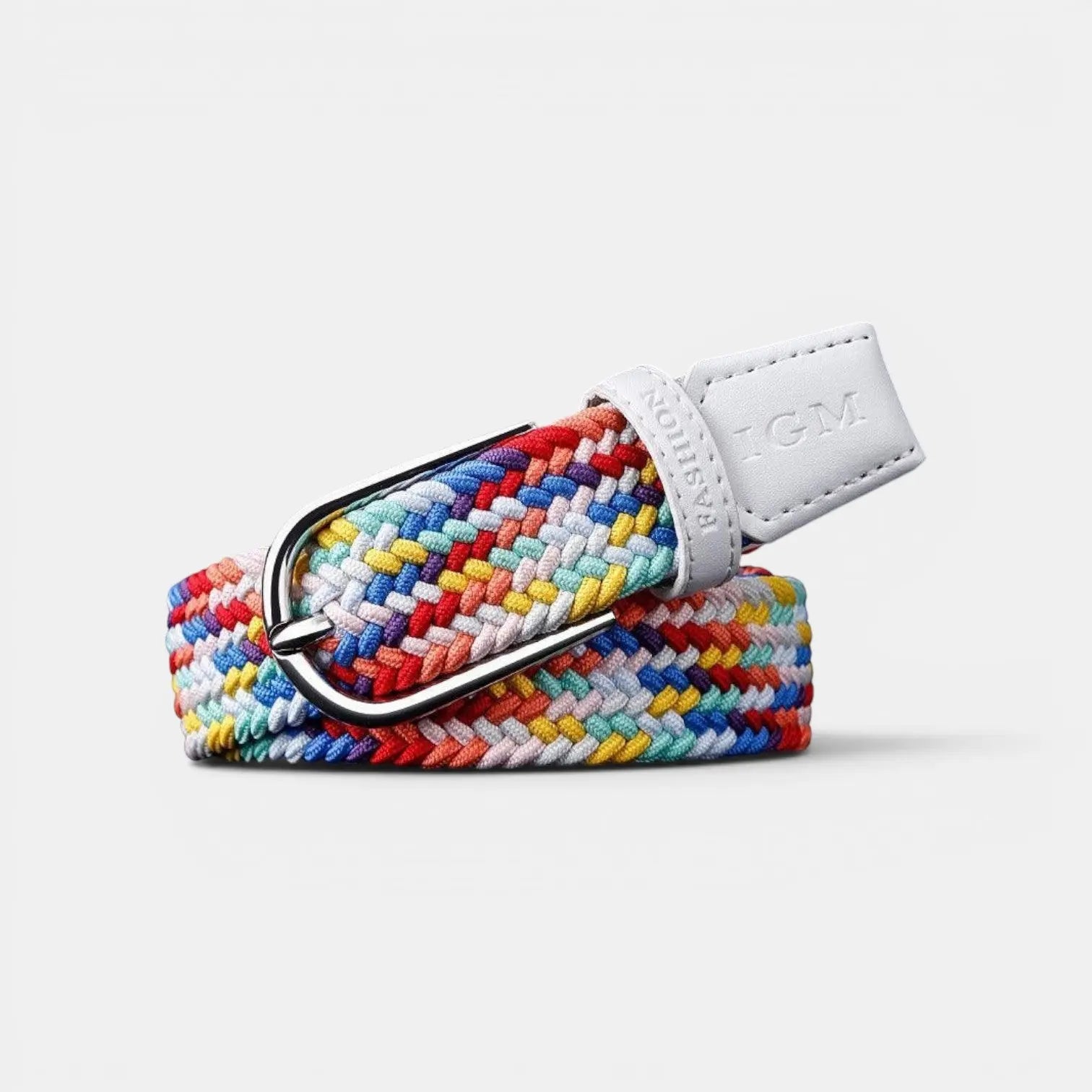 Ceinture Tressée Élastique Femme Multicolore Boucle Arrondie | Brelox La Maison de la Ceinture