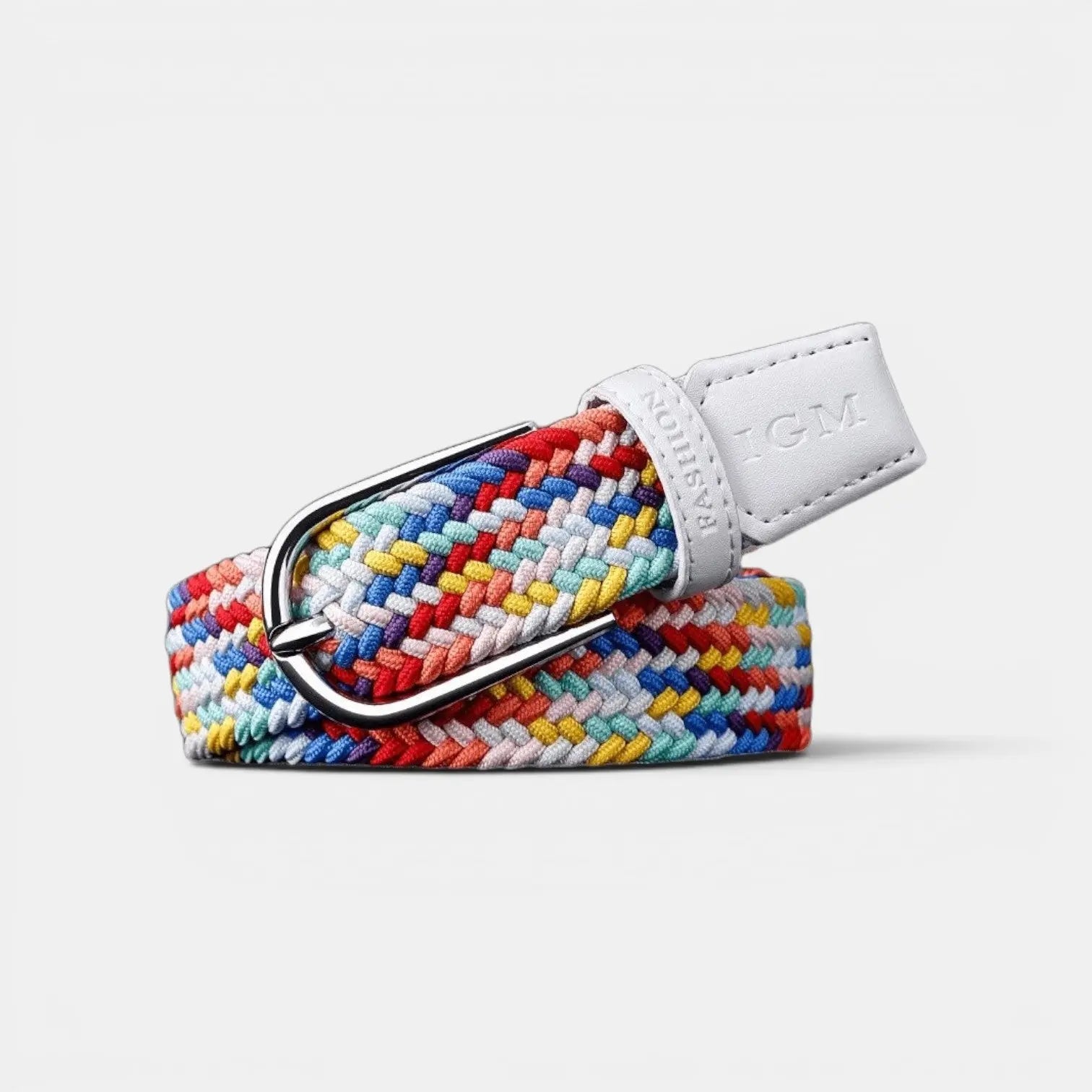 Ceinture Tressée Élastique Femme Multicolore Boucle Arrondie | Brelox La Maison de la Ceinture