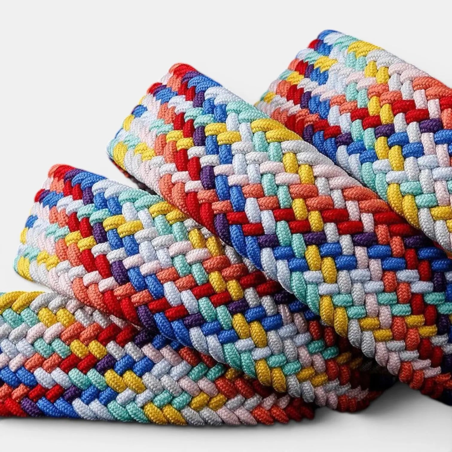 Ceinture Tressée Élastique Femme Multicolore Boucle Arrondie | Brelox La Maison de la Ceinture