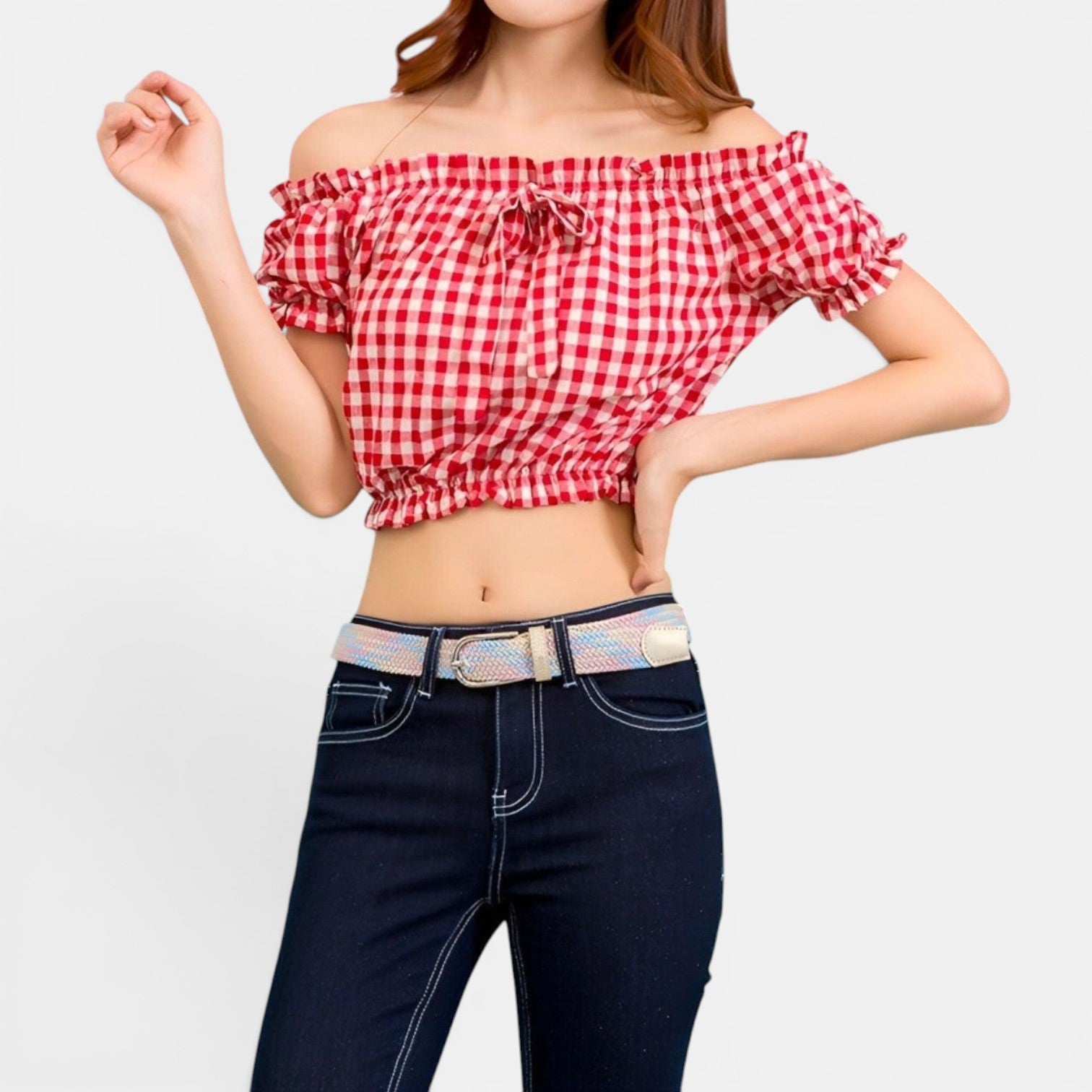 Ceinture Tressée Élastique Femme Boucle Arrondie Rose | Nolvira