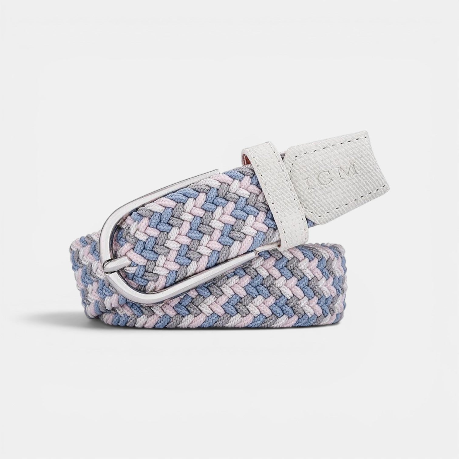 Ceinture Tressée Élastique Femme Boucle Arrondie Rose | Nolvira