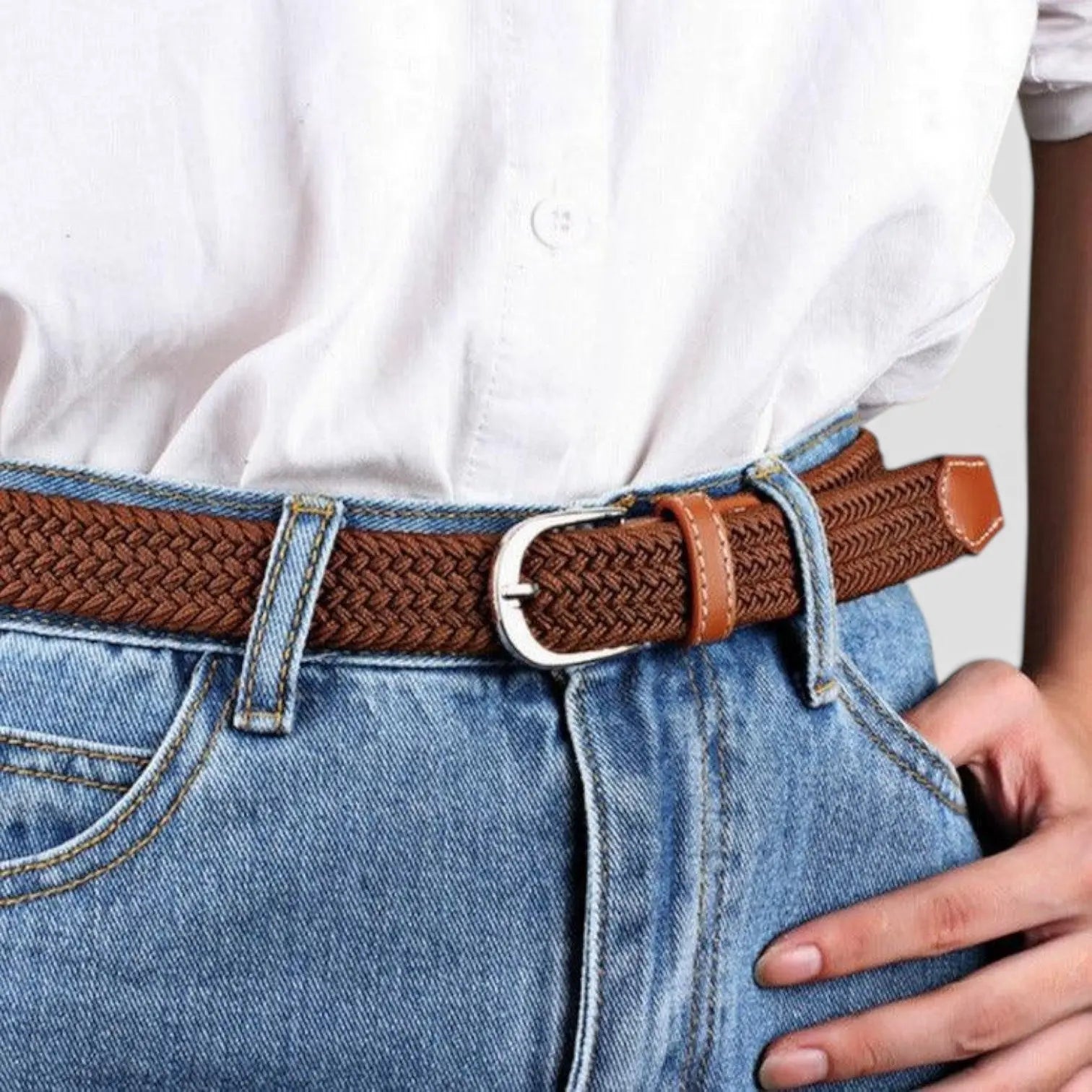 Ceinture Tressée Élastique Femme Sans Trou Ardillon | Trelvex La Maison de la Ceinture