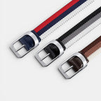 Ceinture Tressée Élastique Homme Bicolore Boucle Arrondie | Telvox La Maison de la Ceinture