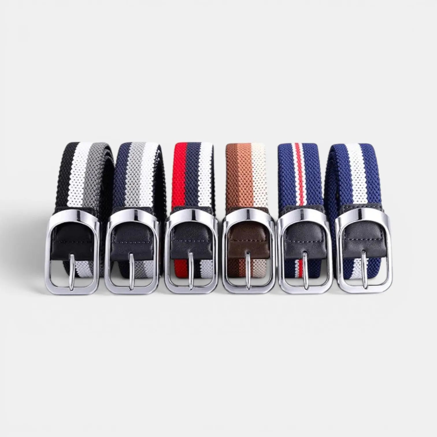 Ceinture Tressée Élastique Homme Bicolore Boucle Arrondie | Telvox La Maison de la Ceinture