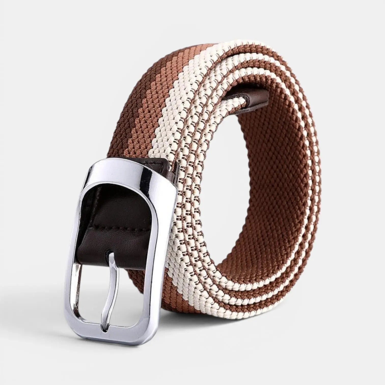 Ceinture Tressée Élastique Homme Bicolore Boucle Arrondie | Telvox La Maison de la Ceinture