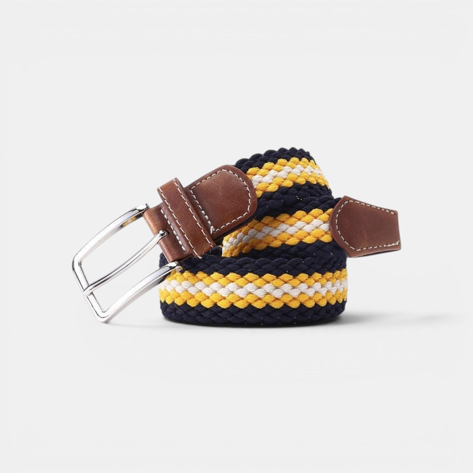 Ceinture Tressée Élastique Homme Boucle Ardillon Bleue | Norvek