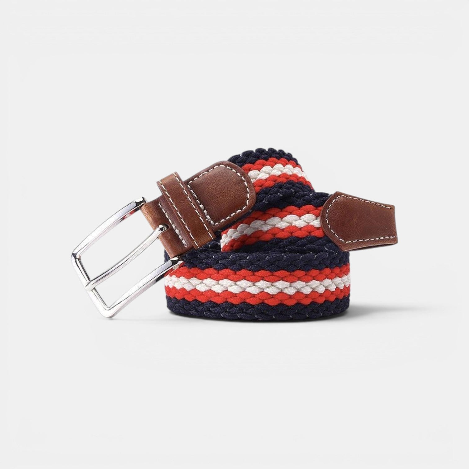 Ceinture Tressée Élastique Homme Boucle Ardillon Bleue | Norvek
