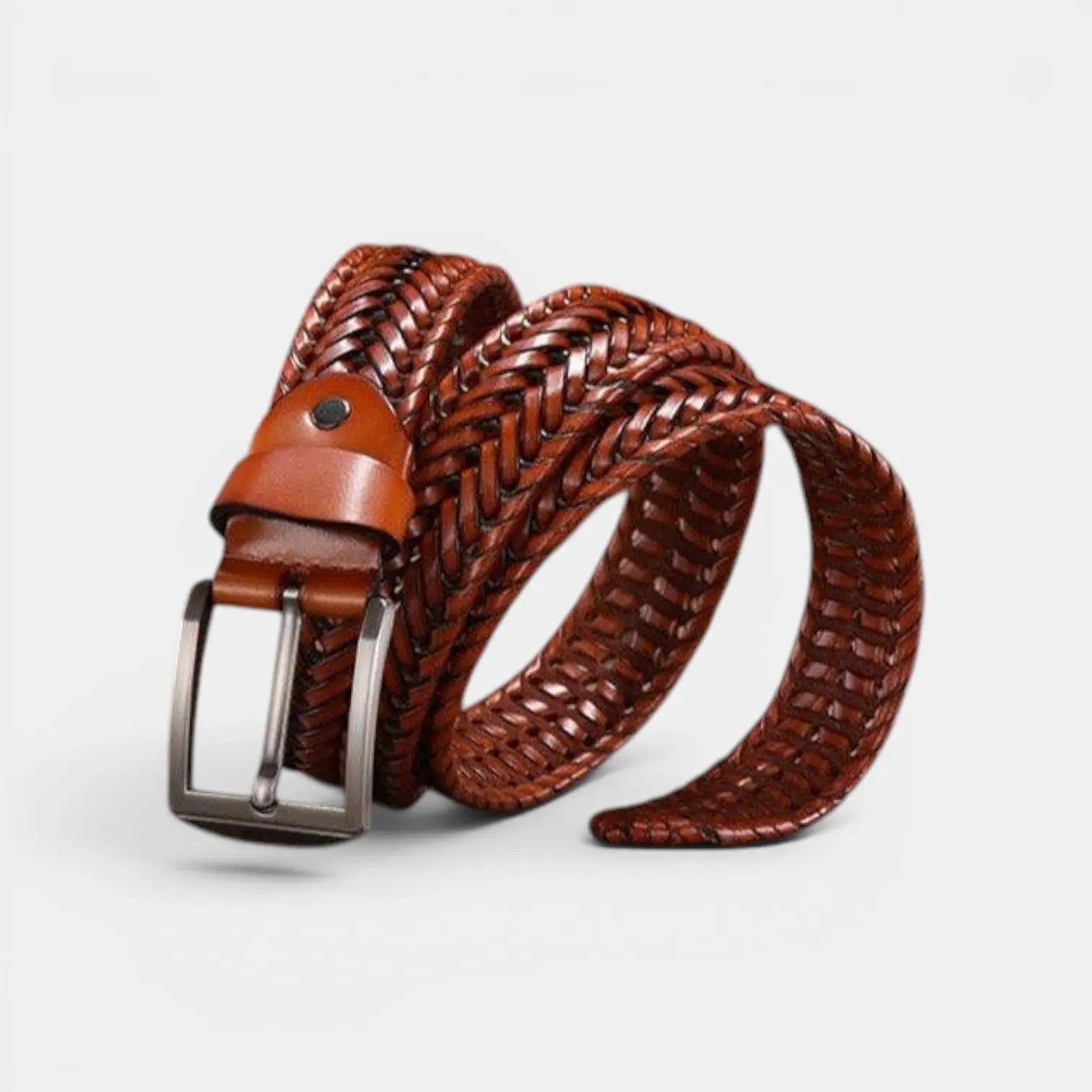 Ceinture Tressée Cuir Homme Boucle Ardillon Argentée | Trelvex La Maison de la Ceinture