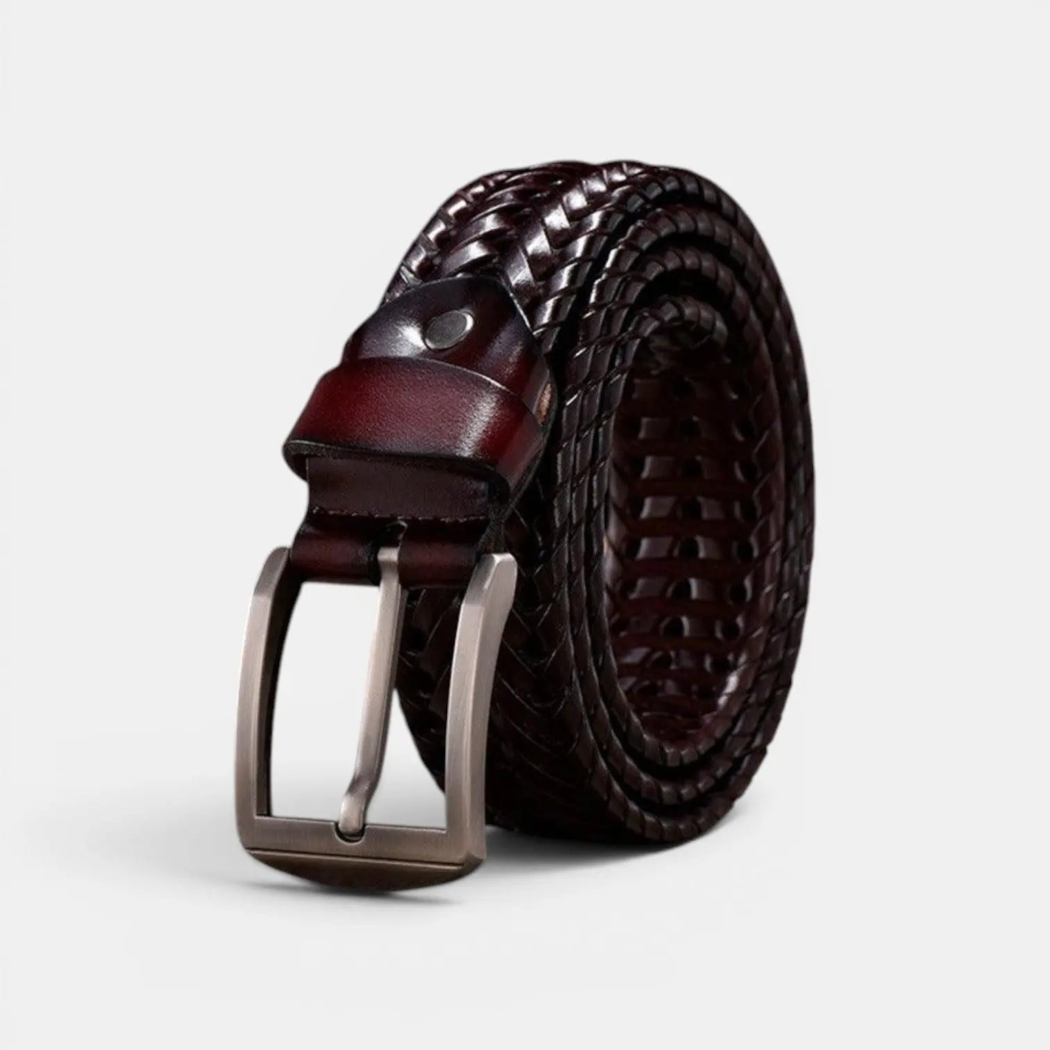 Ceinture Tressée Cuir Homme Boucle Ardillon Argentée | Trelvex La Maison de la Ceinture