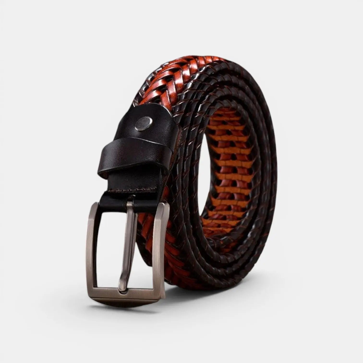 Ceinture Tressée Cuir Homme Boucle Ardillon Argentée | Trelvex La Maison de la Ceinture