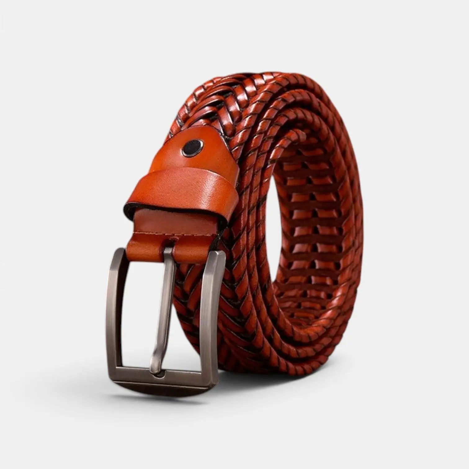Ceinture Tressée Cuir Homme Boucle Ardillon Argentée | Trelvex La Maison de la Ceinture