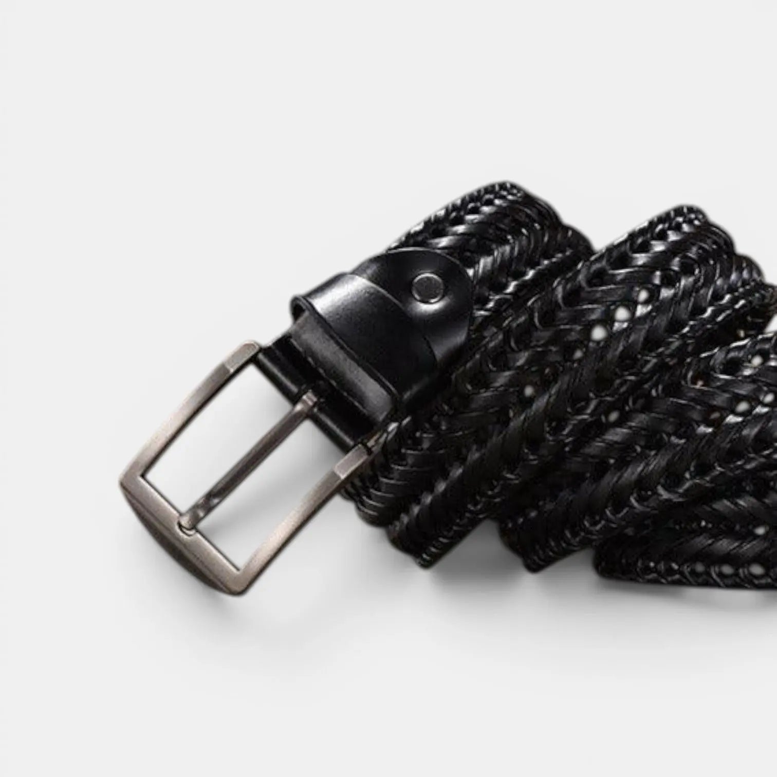 Ceinture Tressée Cuir Homme Boucle Ardillon Argentée | Trelvex La Maison de la Ceinture