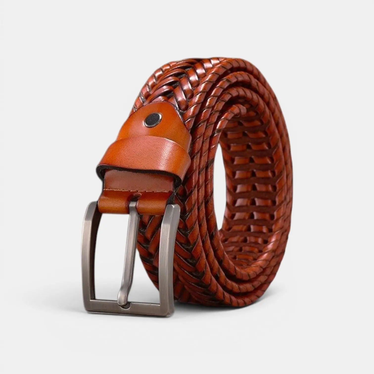 Ceinture Tressée Cuir Homme Boucle Ardillon Argentée | Trelvex La Maison de la Ceinture