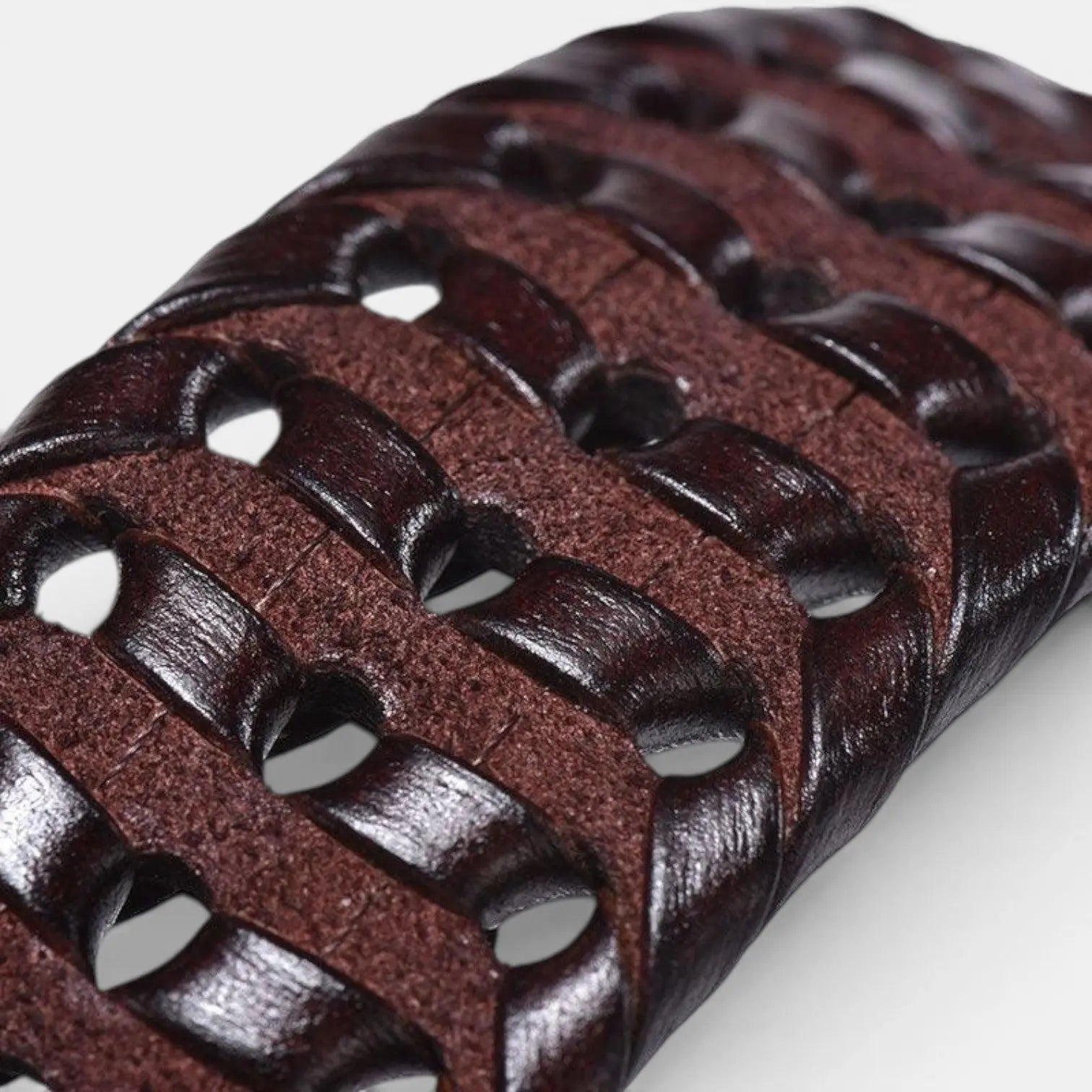 Ceinture Tressée Cuir Homme Boucle Ardillon Argentée | Trelvex La Maison de la Ceinture