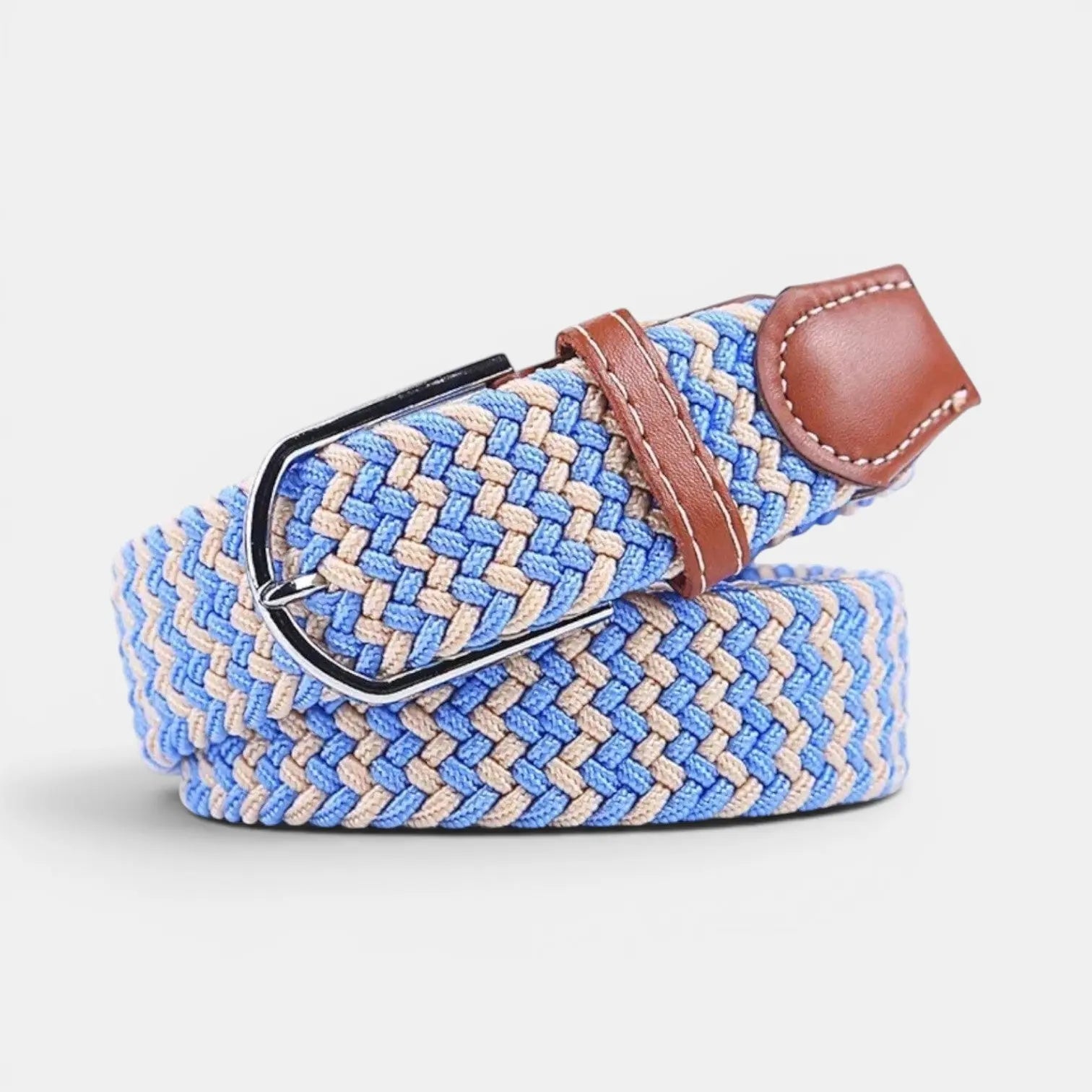 Ceinture Tressée Élastique Finition Cousue Sans Trou | Delvox La Maison de la Ceinture