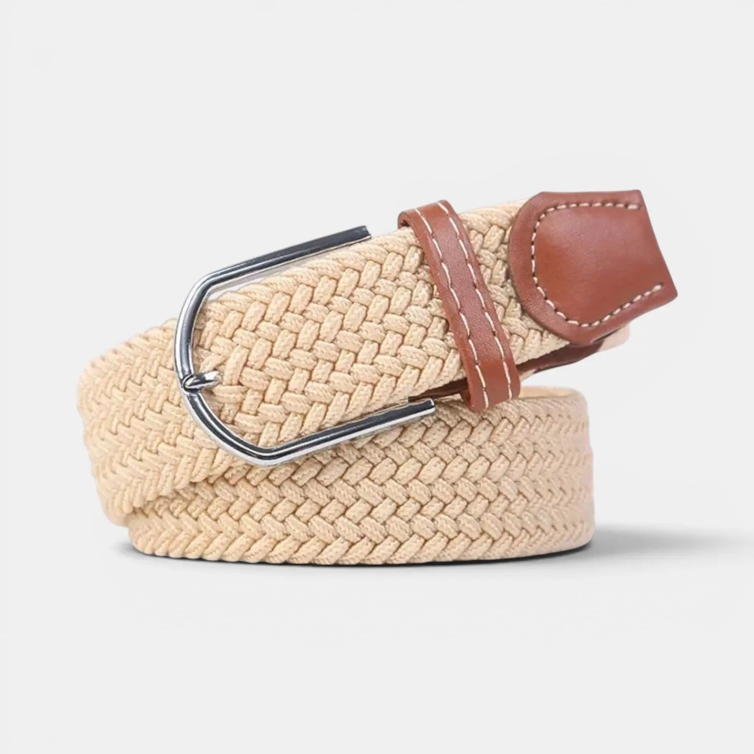 Ceinture Tressée Élastique Finition Cousue Sans Trou | Delvox La Maison de la Ceinture