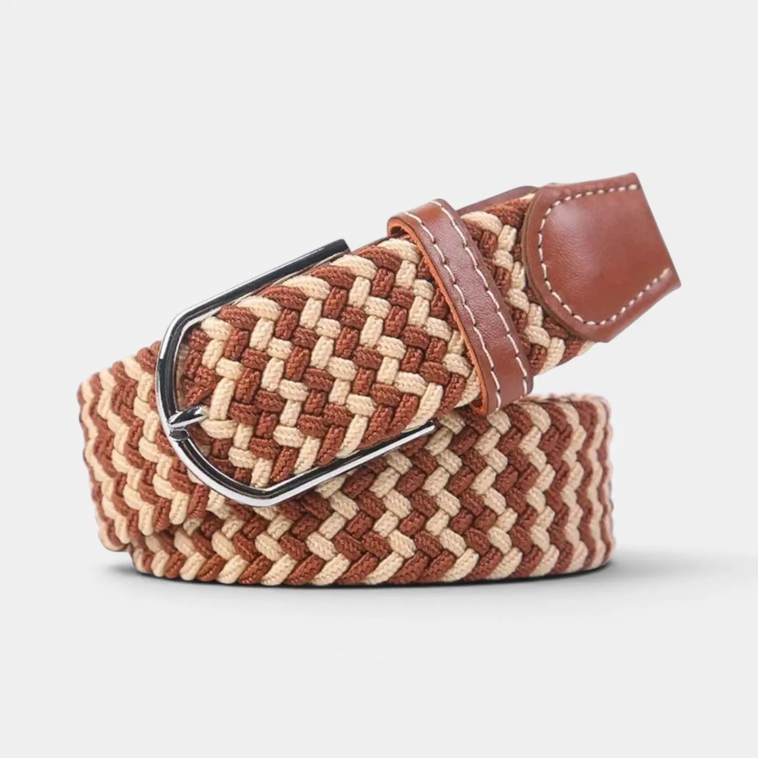 Ceinture Tressée Élastique Finition Cousue Sans Trou | Delvox La Maison de la Ceinture