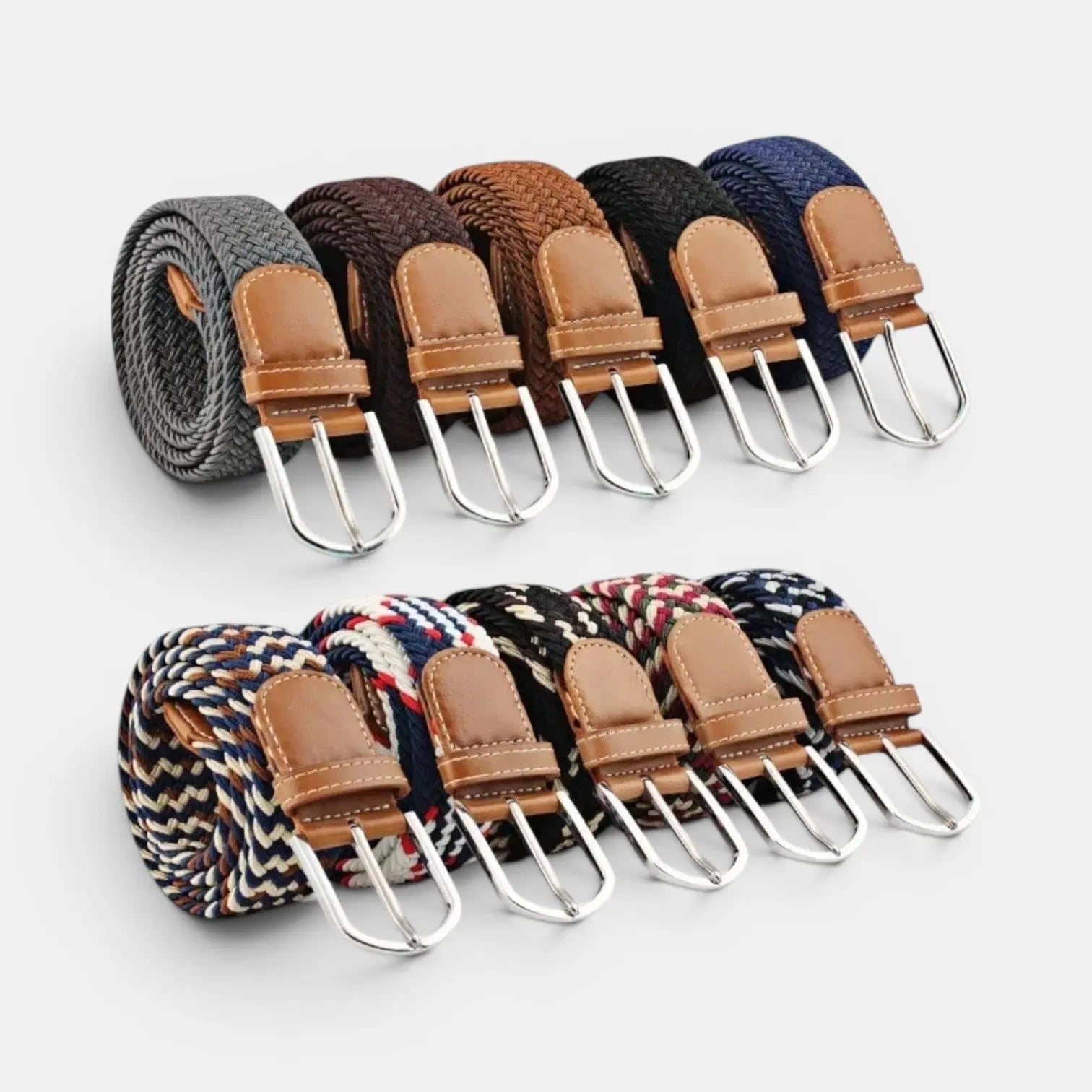 Ceinture Tressée Élastique Finition Cousue Sans Trou | Delvox La Maison de la Ceinture