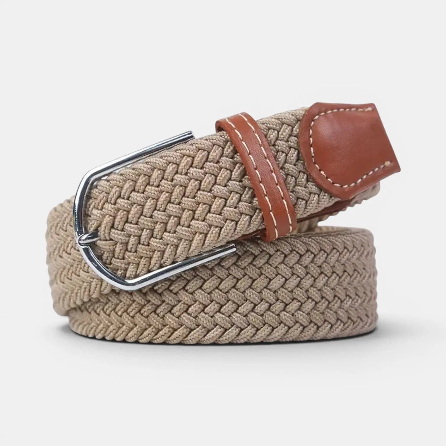 Ceinture Tressée Élastique Finition Cousue Sans Trou | Delvox La Maison de la Ceinture