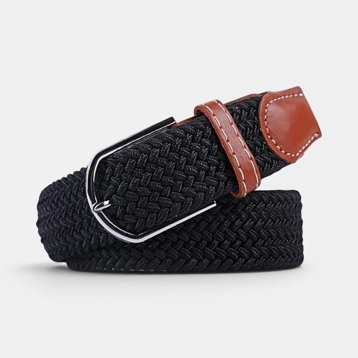 Ceinture Tressée Élastique Finition Cousue Sans Trou | Delvox La Maison de la Ceinture