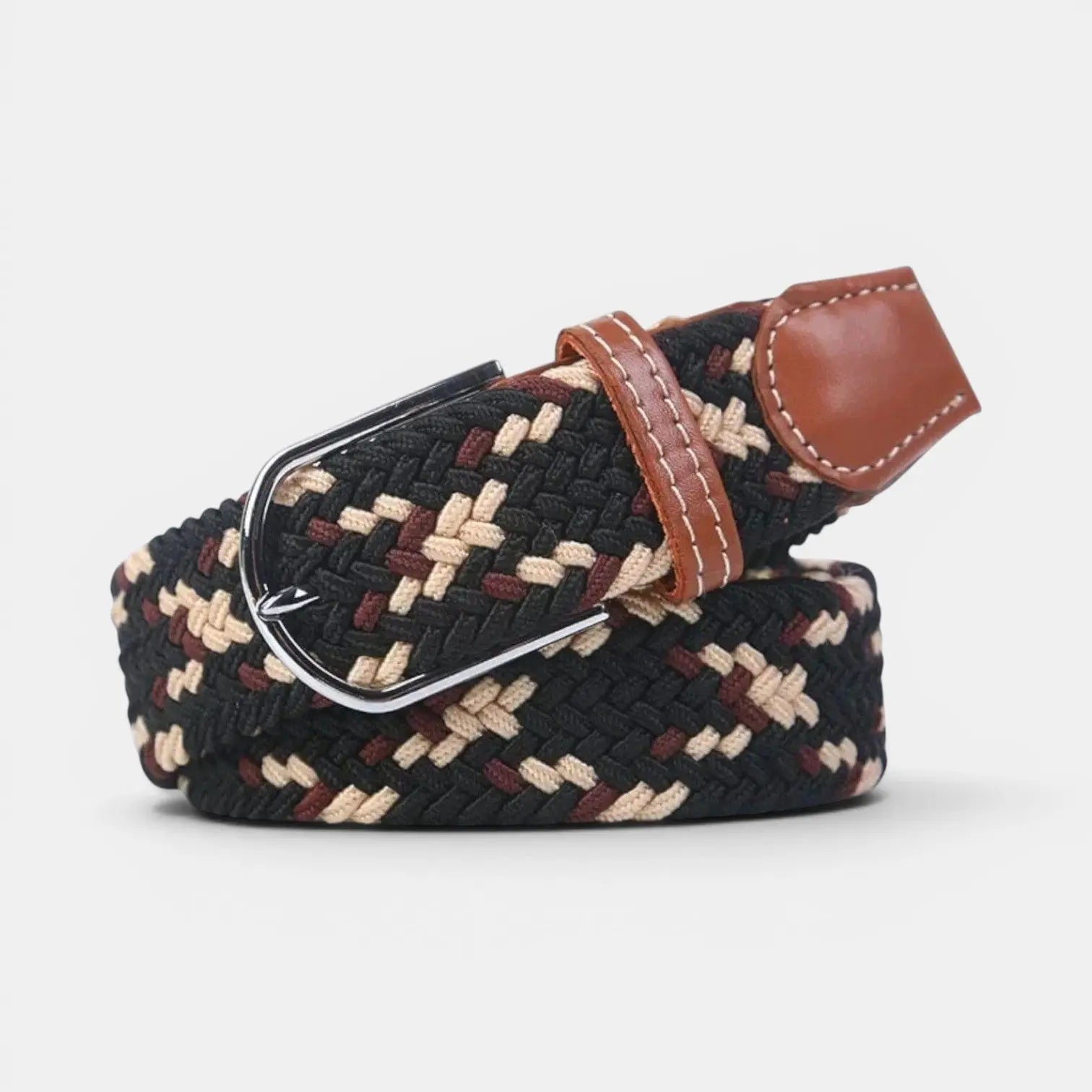 Ceinture Tressée Élastique Finition Cousue Sans Trou | Delvox La Maison de la Ceinture