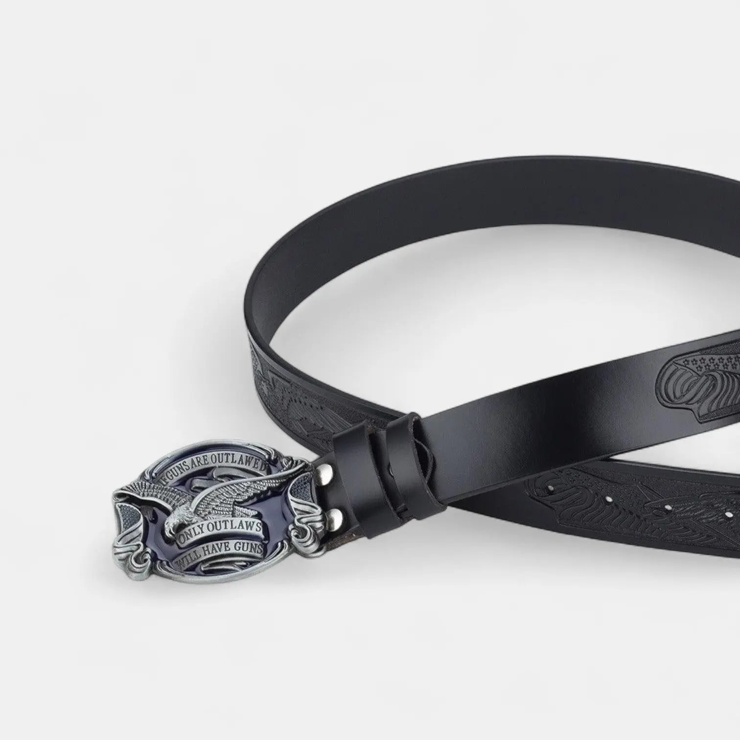Ceinture Cuir Texturé Homme Western Boucle Ovale Aigle | Talvex La Maison de la Ceinture