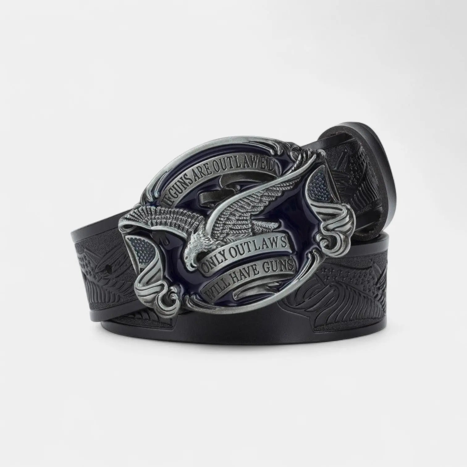 Ceinture Cuir Texturé Homme Western Boucle Ovale Aigle | Talvex La Maison de la Ceinture