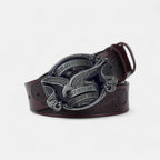 Ceinture Cuir Texturé Homme Western Boucle Ovale Aigle | Talvex La Maison de la Ceinture