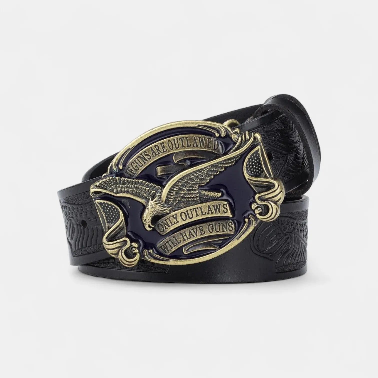 Ceinture Cuir Texturé Homme Western Boucle Ovale Aigle | Talvex La Maison de la Ceinture