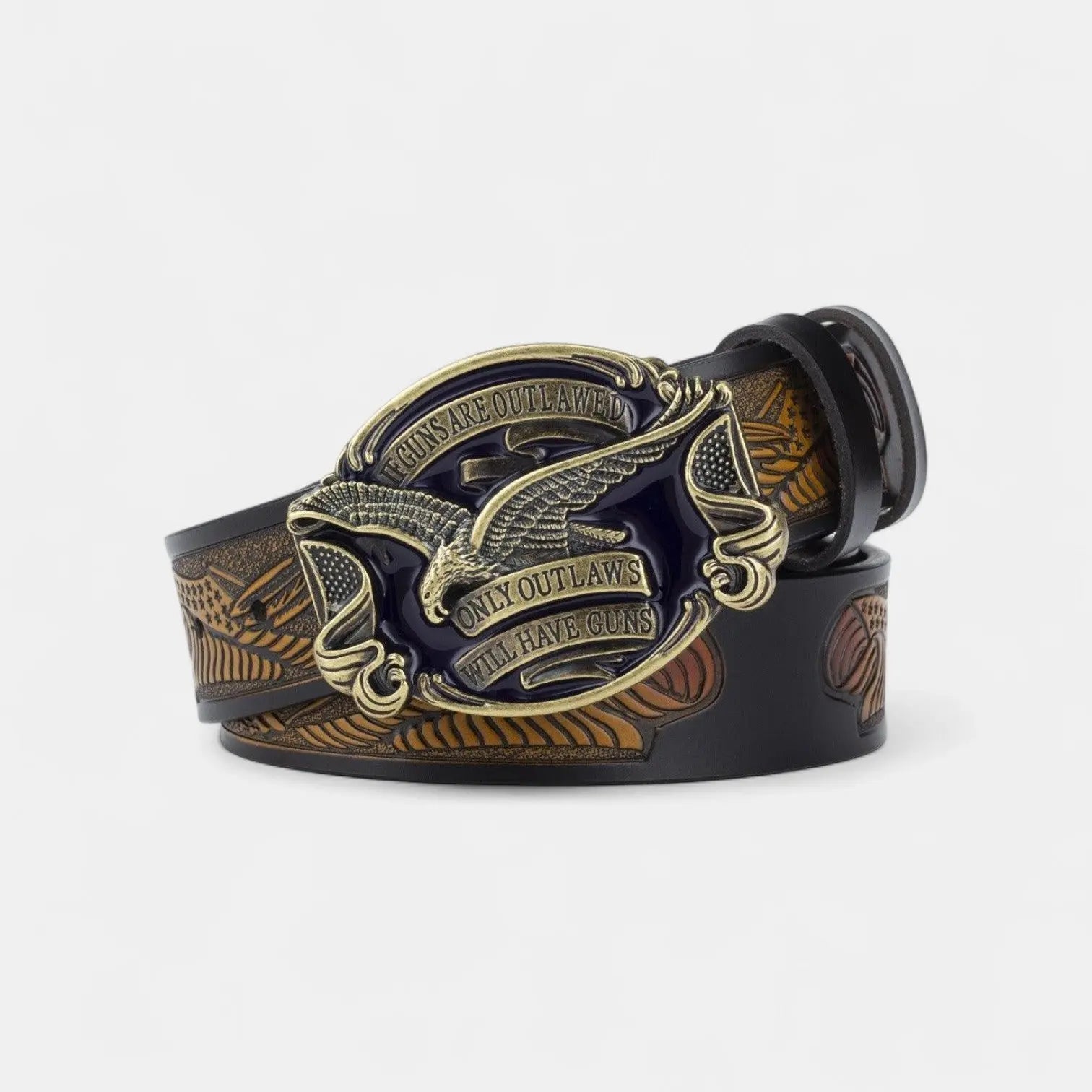 Ceinture Cuir Texturé Homme Western Boucle Ovale Aigle | Talvex La Maison de la Ceinture
