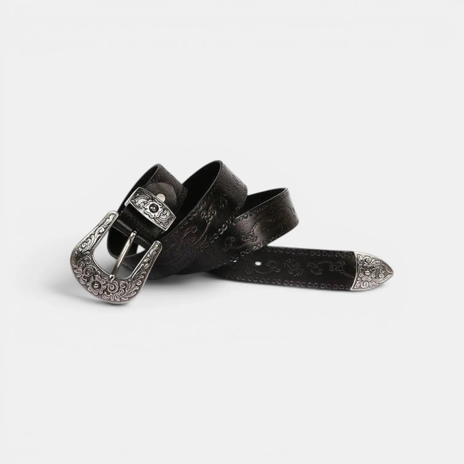 Ceinture Western Cuir Pleine Fleur Texturé Boucle Femme | Texvorn La Maison de la Ceinture