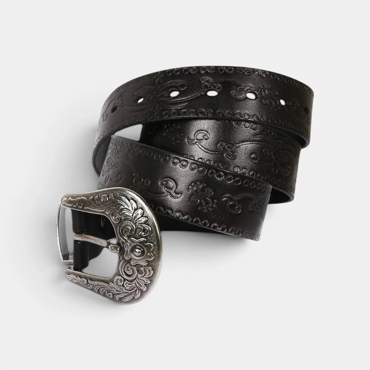 Ceinture Western Cuir Pleine Fleur Texturé Boucle Femme | Texvorn La Maison de la Ceinture