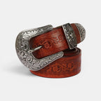 Ceinture Western Cuir Pleine Fleur Texturé Boucle Femme | Texvorn La Maison de la Ceinture
