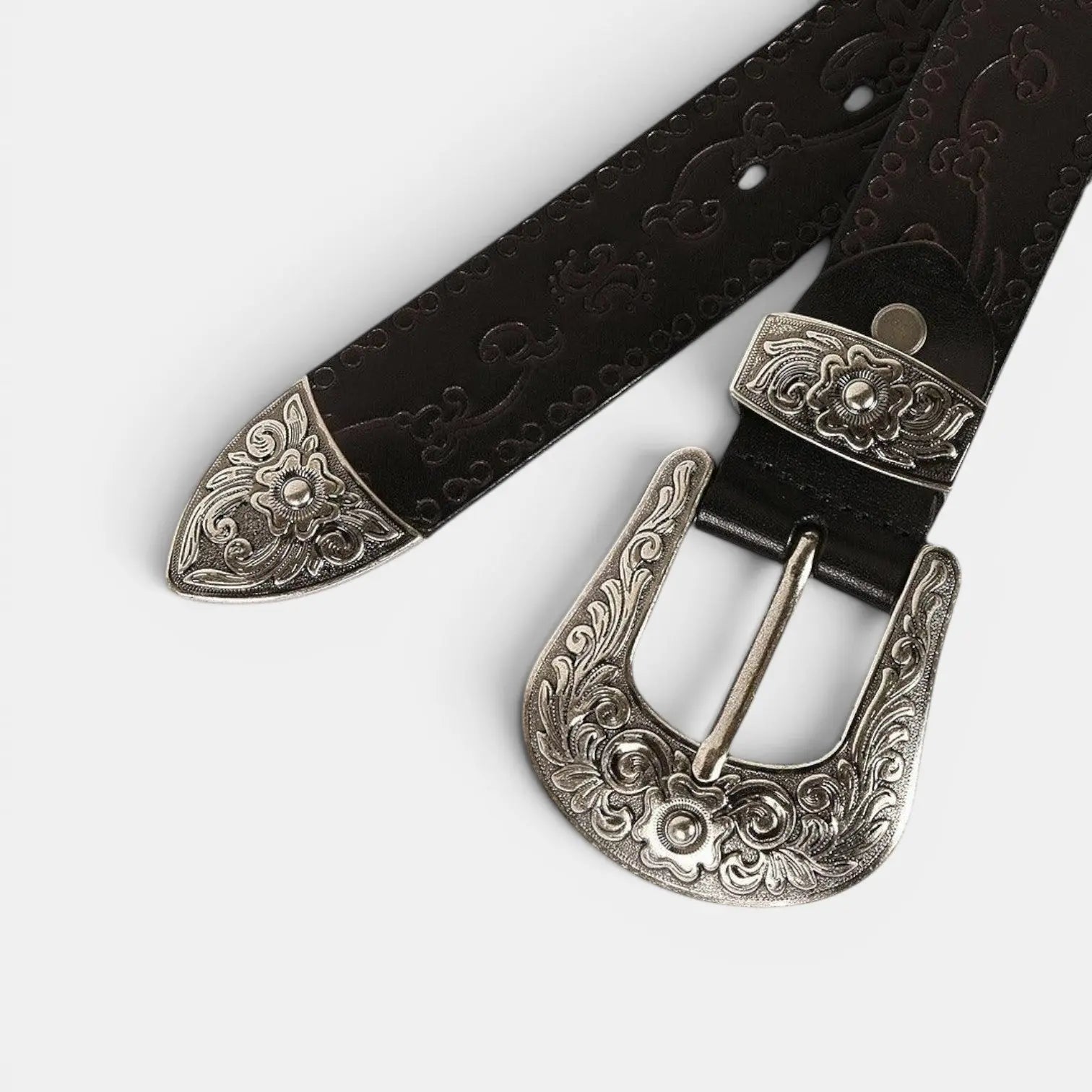 Ceinture Western Cuir Pleine Fleur Texturé Boucle Femme | Texvorn La Maison de la Ceinture