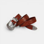 Ceinture Western Cuir Pleine Fleur Texturé Boucle Femme | Texvorn La Maison de la Ceinture